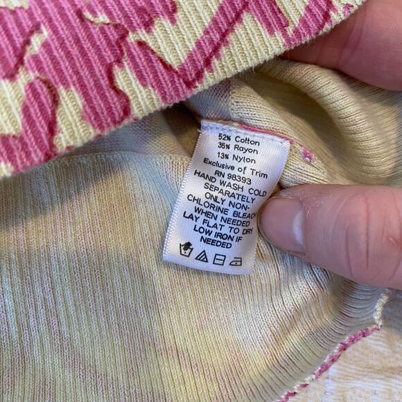 Lilly and Van size XS Victorian Baroque Pattern Preppy Country Club Cardigan - Picture 4 of 9